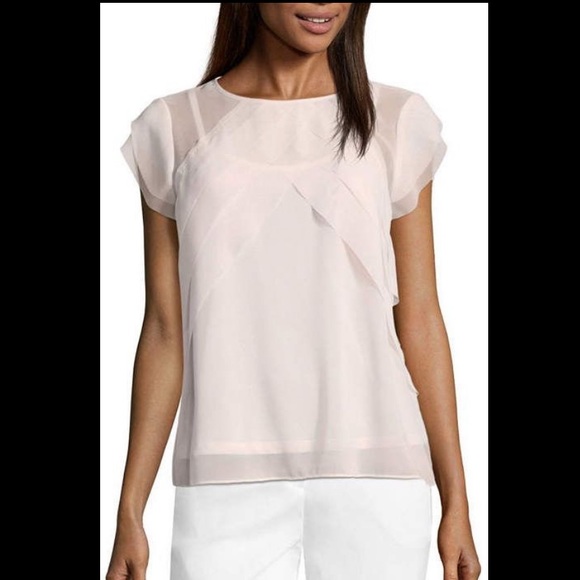 Banana Republic Layered Sheer White Blouse - Size 2 - Picture 2 of 10